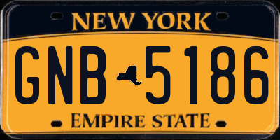 NY license plate GNB5186