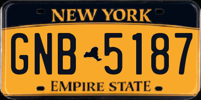 NY license plate GNB5187