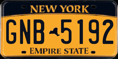 NY license plate GNB5192