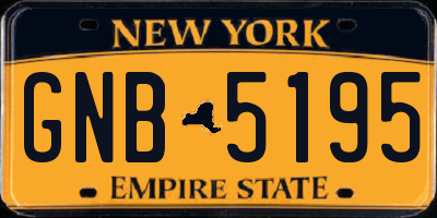 NY license plate GNB5195