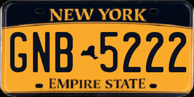 NY license plate GNB5222