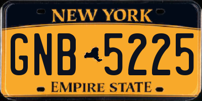 NY license plate GNB5225