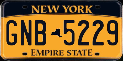 NY license plate GNB5229