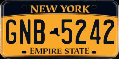 NY license plate GNB5242