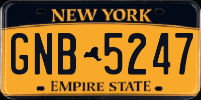 NY license plate GNB5247