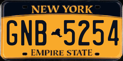 NY license plate GNB5254