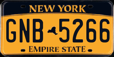 NY license plate GNB5266