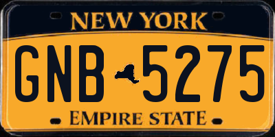 NY license plate GNB5275