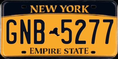 NY license plate GNB5277