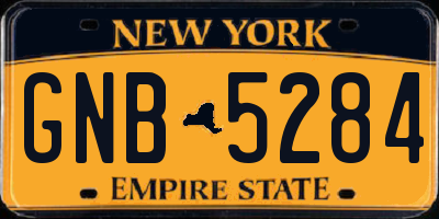 NY license plate GNB5284