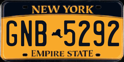 NY license plate GNB5292
