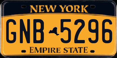 NY license plate GNB5296