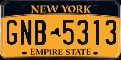 NY license plate GNB5313
