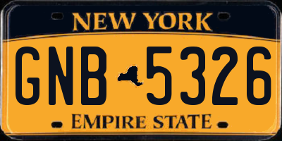 NY license plate GNB5326