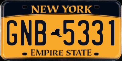 NY license plate GNB5331