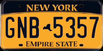 NY license plate GNB5357