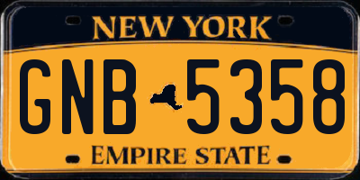 NY license plate GNB5358