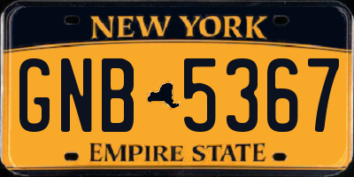 NY license plate GNB5367