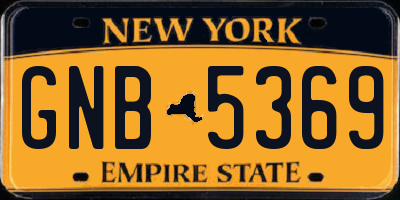 NY license plate GNB5369