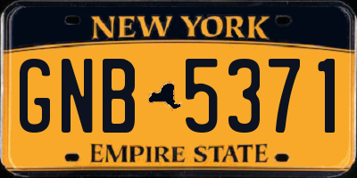 NY license plate GNB5371