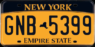 NY license plate GNB5399