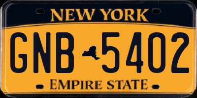 NY license plate GNB5402
