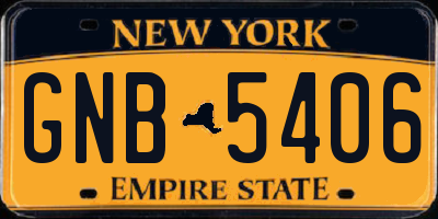 NY license plate GNB5406