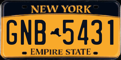 NY license plate GNB5431
