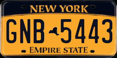 NY license plate GNB5443