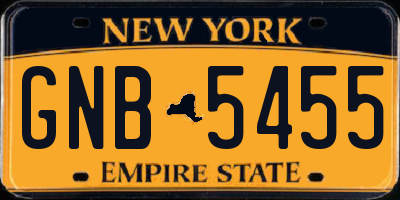 NY license plate GNB5455