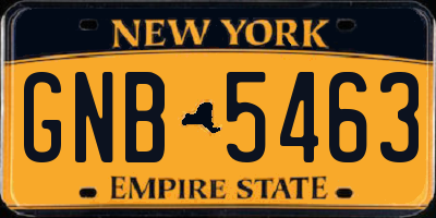 NY license plate GNB5463