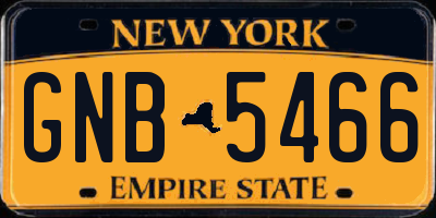 NY license plate GNB5466