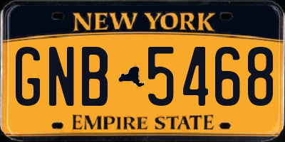 NY license plate GNB5468