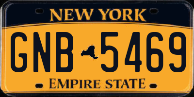 NY license plate GNB5469