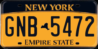 NY license plate GNB5472