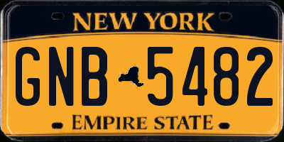 NY license plate GNB5482