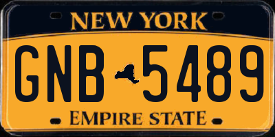 NY license plate GNB5489