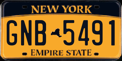 NY license plate GNB5491