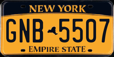 NY license plate GNB5507