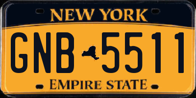 NY license plate GNB5511