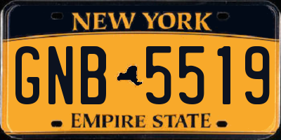 NY license plate GNB5519