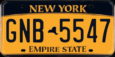 NY license plate GNB5547