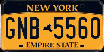 NY license plate GNB5560