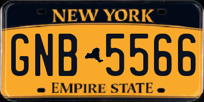 NY license plate GNB5566