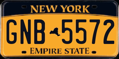 NY license plate GNB5572