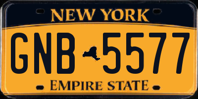 NY license plate GNB5577