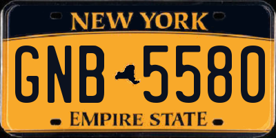 NY license plate GNB5580