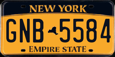 NY license plate GNB5584