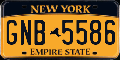 NY license plate GNB5586