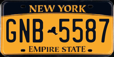 NY license plate GNB5587